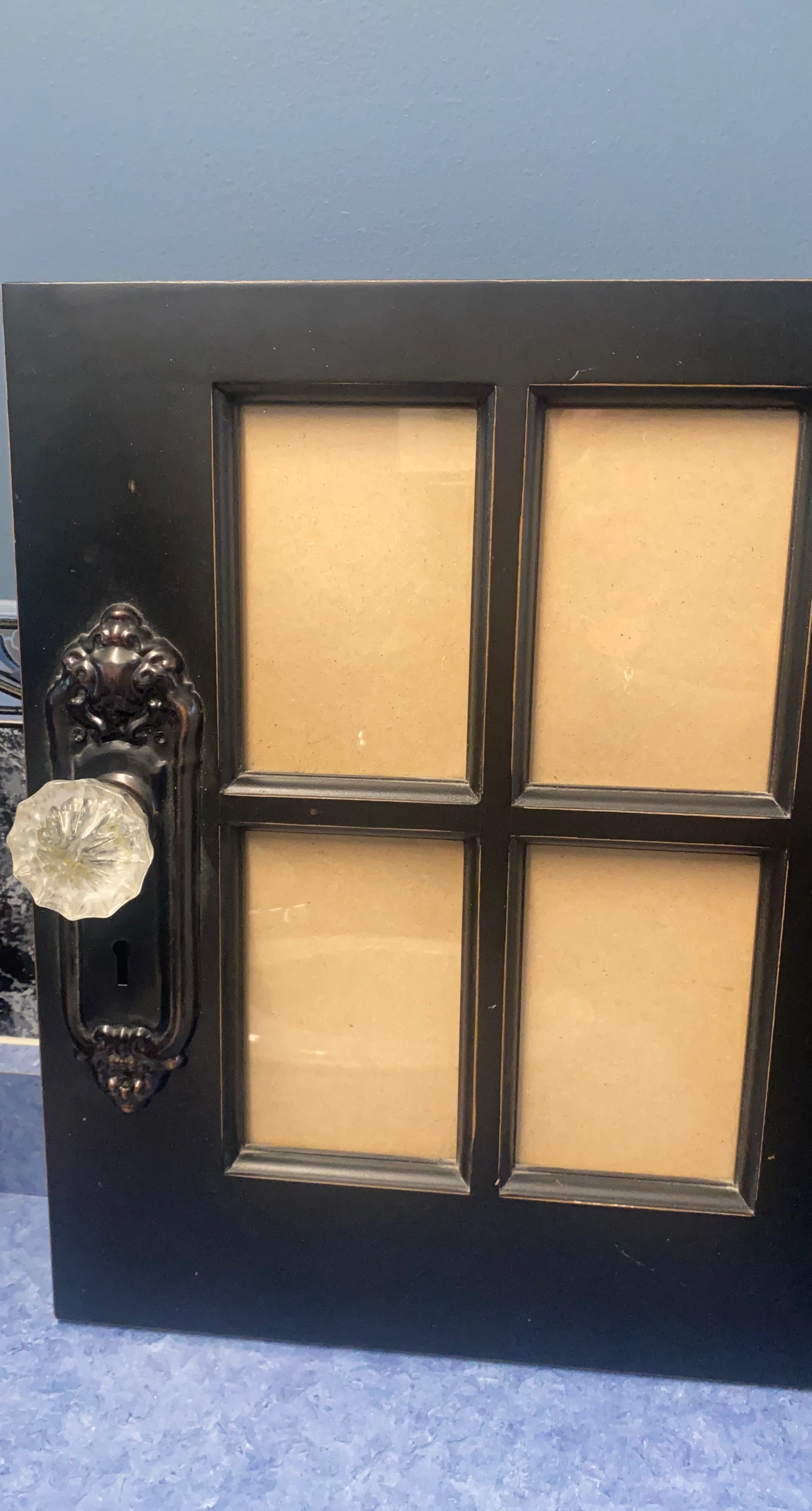 Black Multi-Photo Frame with Decorative Doorknob