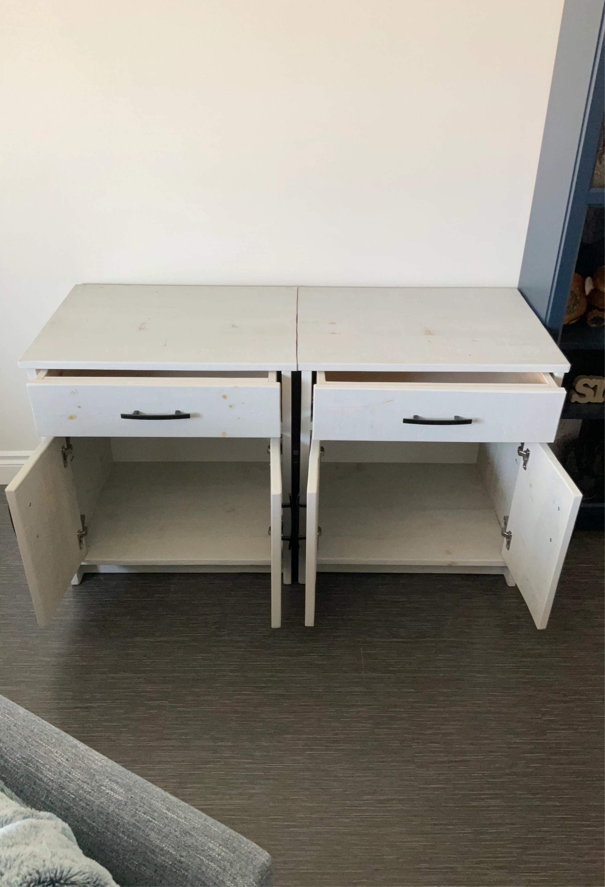 White Wood Nightstands - Set of 2