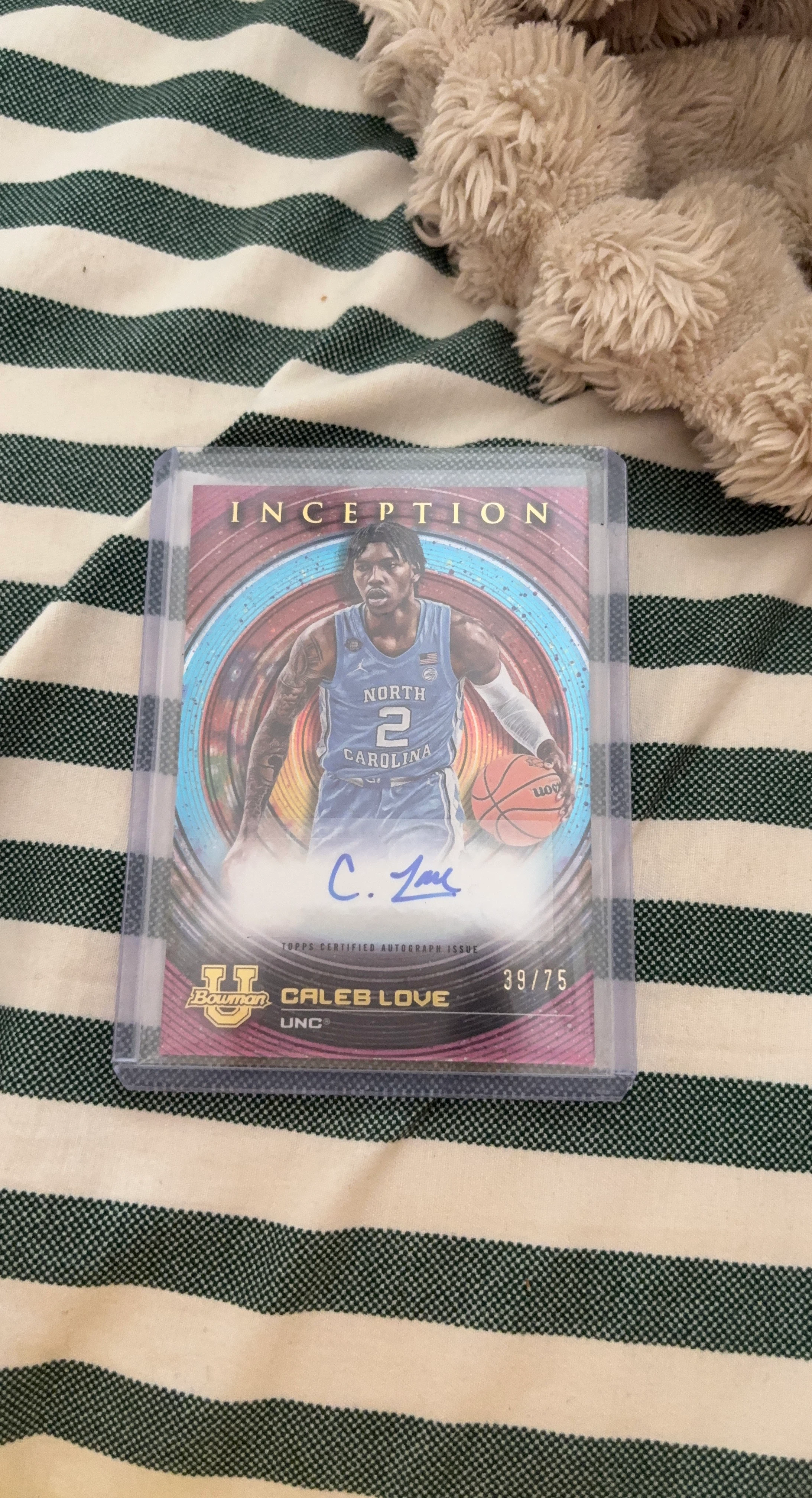 2021-22 Bowman Inception Caleb Love Autograph RC #39/75 UNC