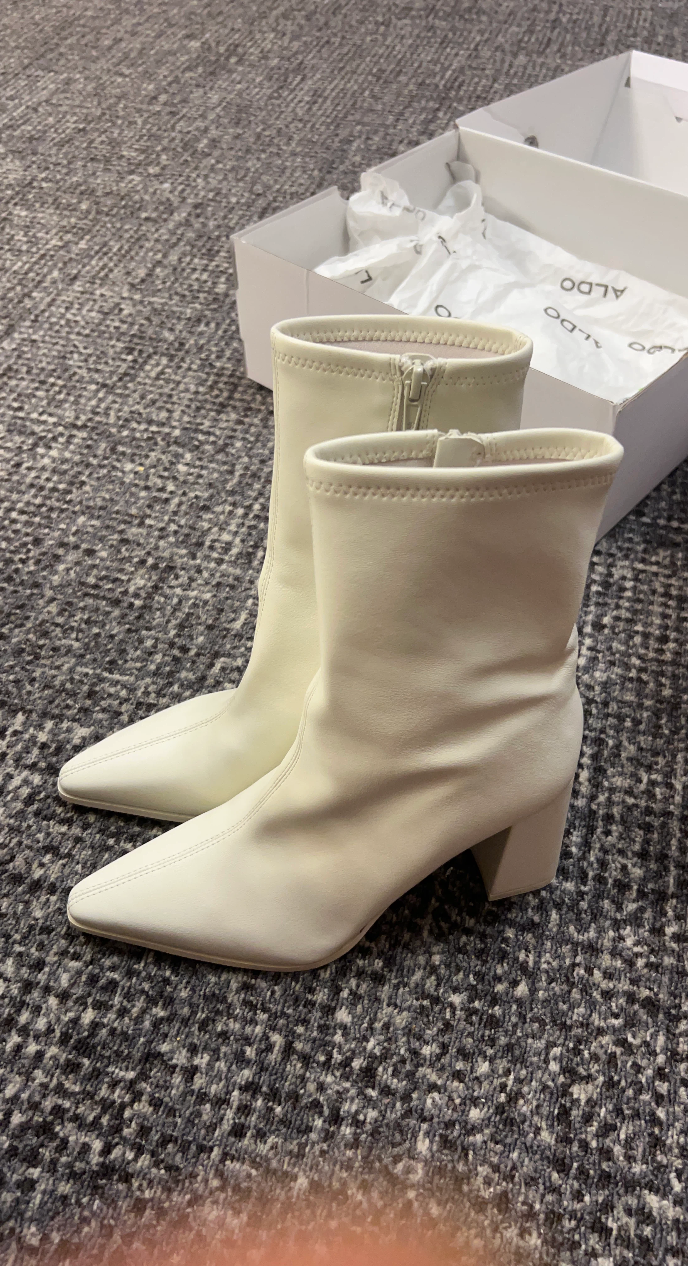 ALDO White Ankle Boots