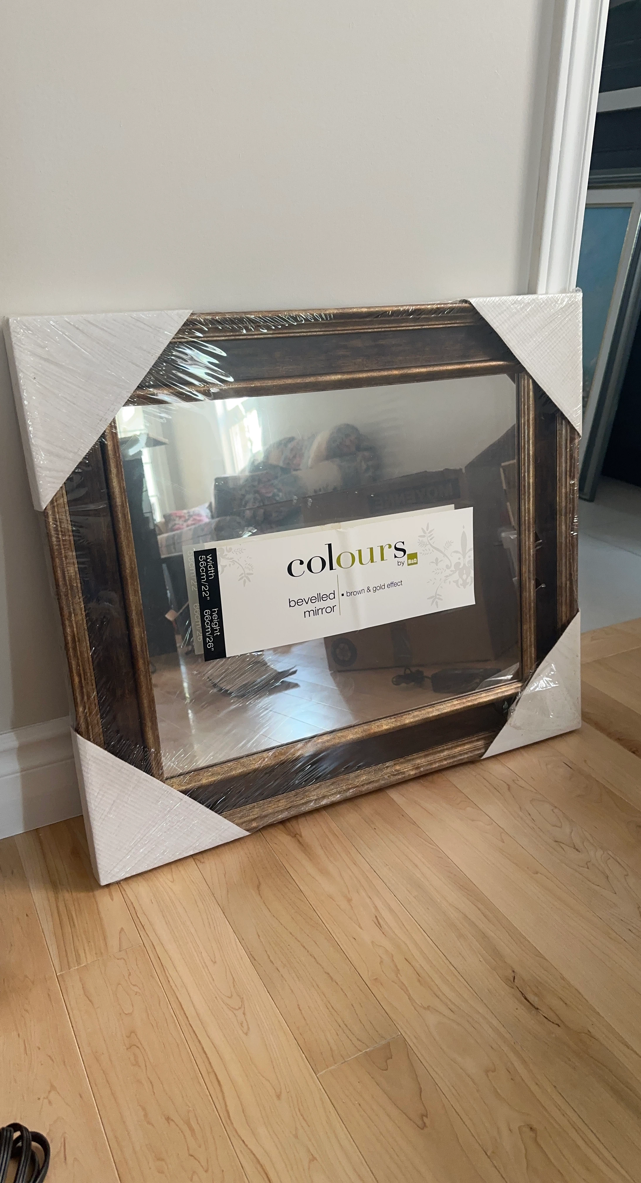 Colours Bevelled Mirror - Brown & Gold Effect