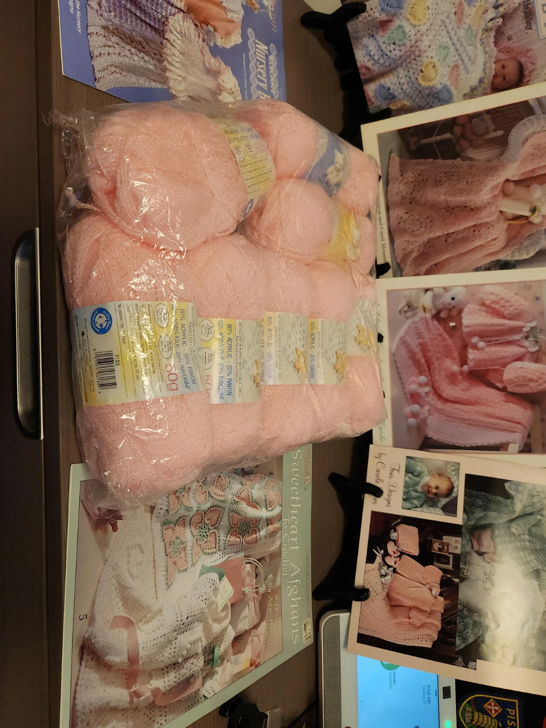 Light Pink Acrylic & Rayon Yarn - 50g Balls