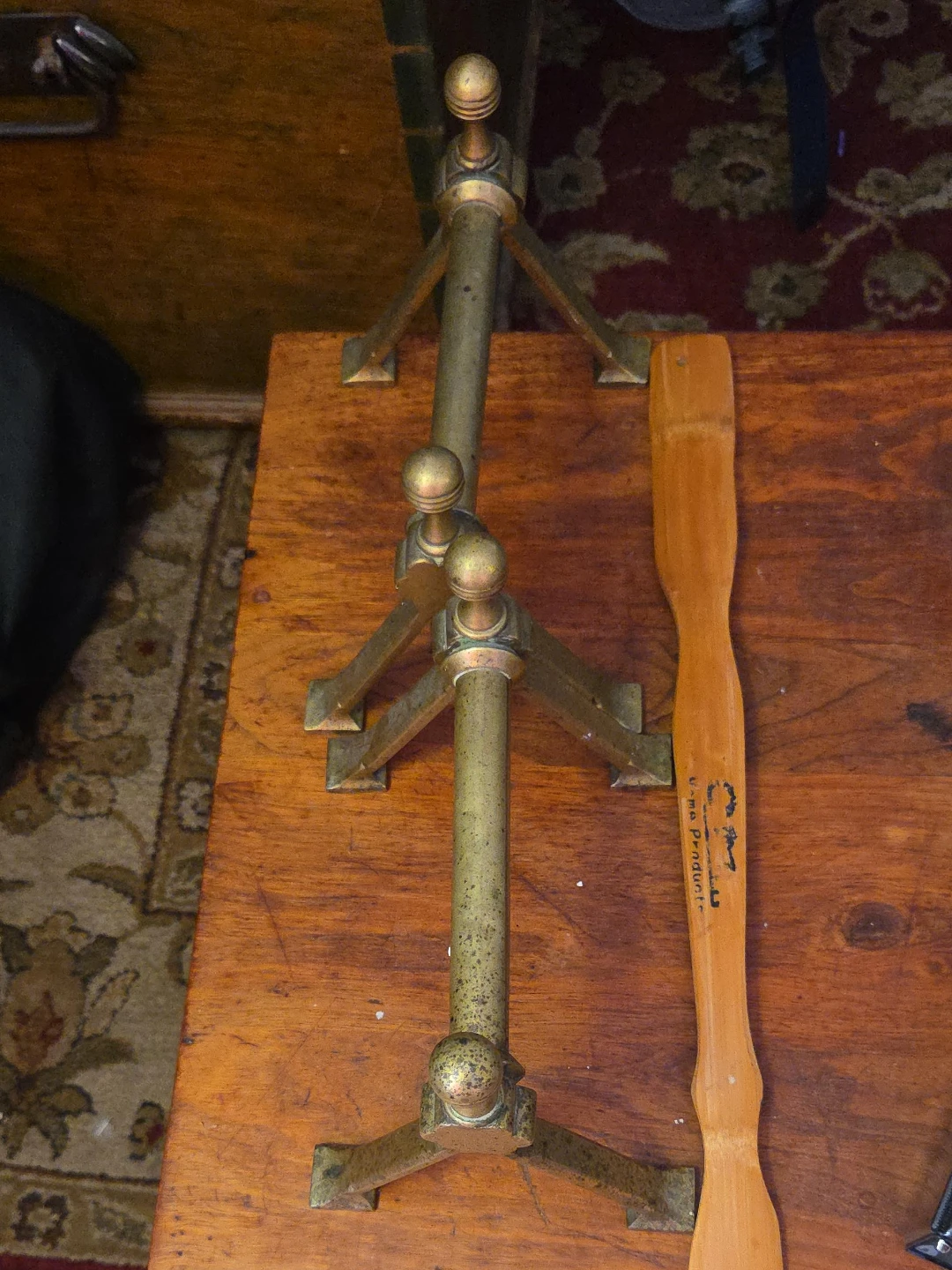 Brass Fireplace Tool Holder Stand