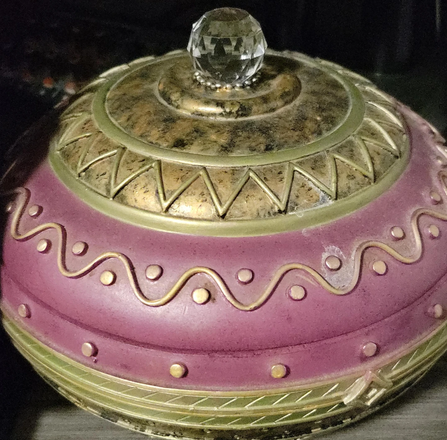 Decorative Trinket Box with Crystal Topper