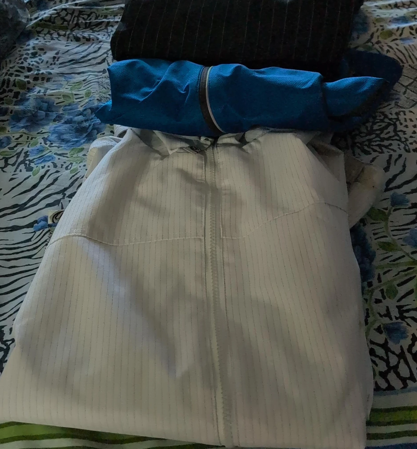 White Striped Full Zip Jacket $9 each
