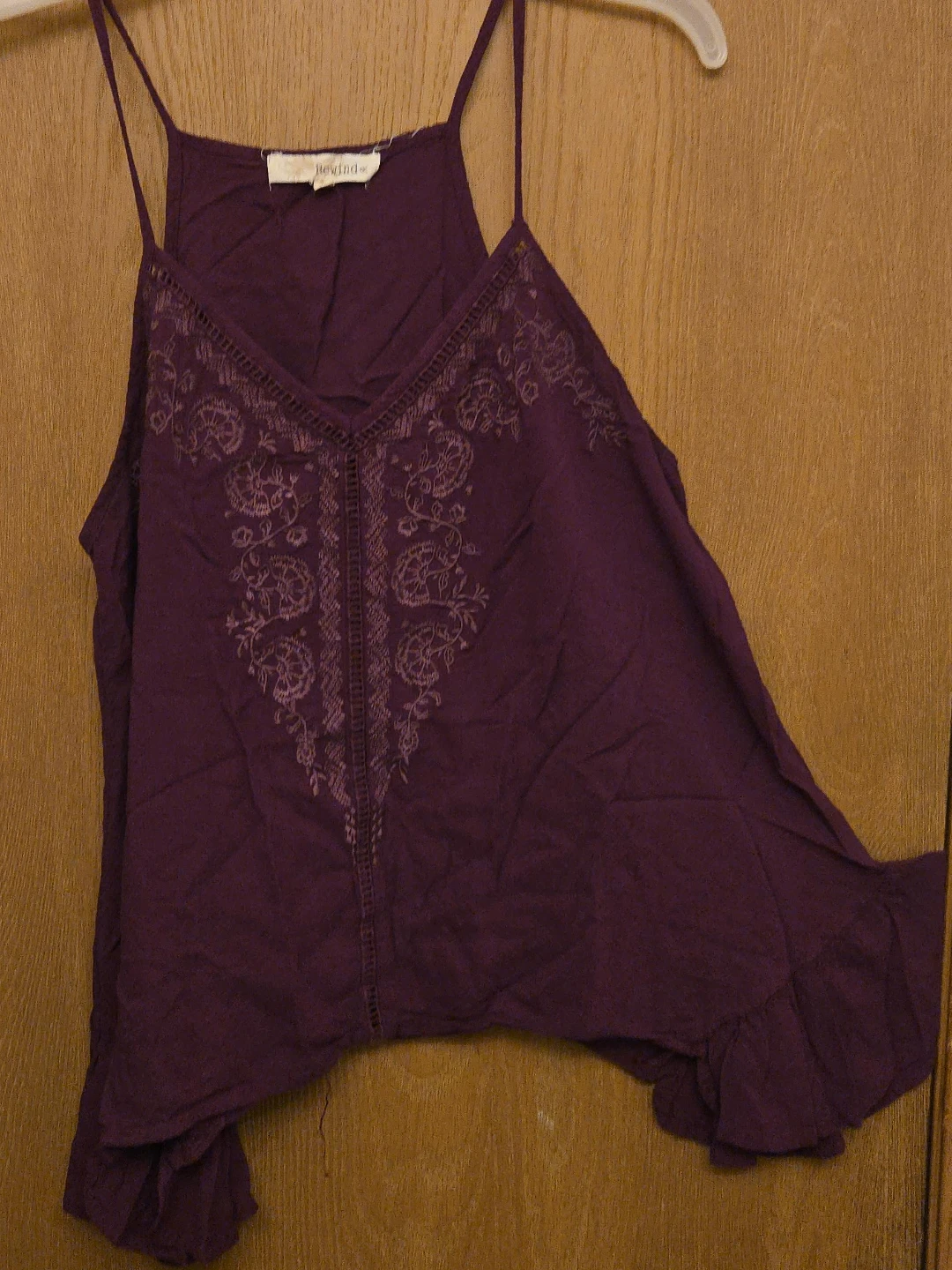 Rewind Purple Embroidered Cami Top