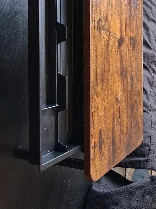Rustic Wood and Black Desk Organizer Tray