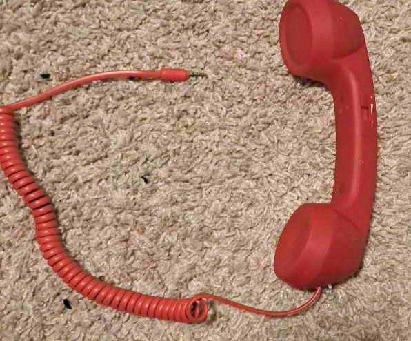 Red Retro Style Phone Handset,