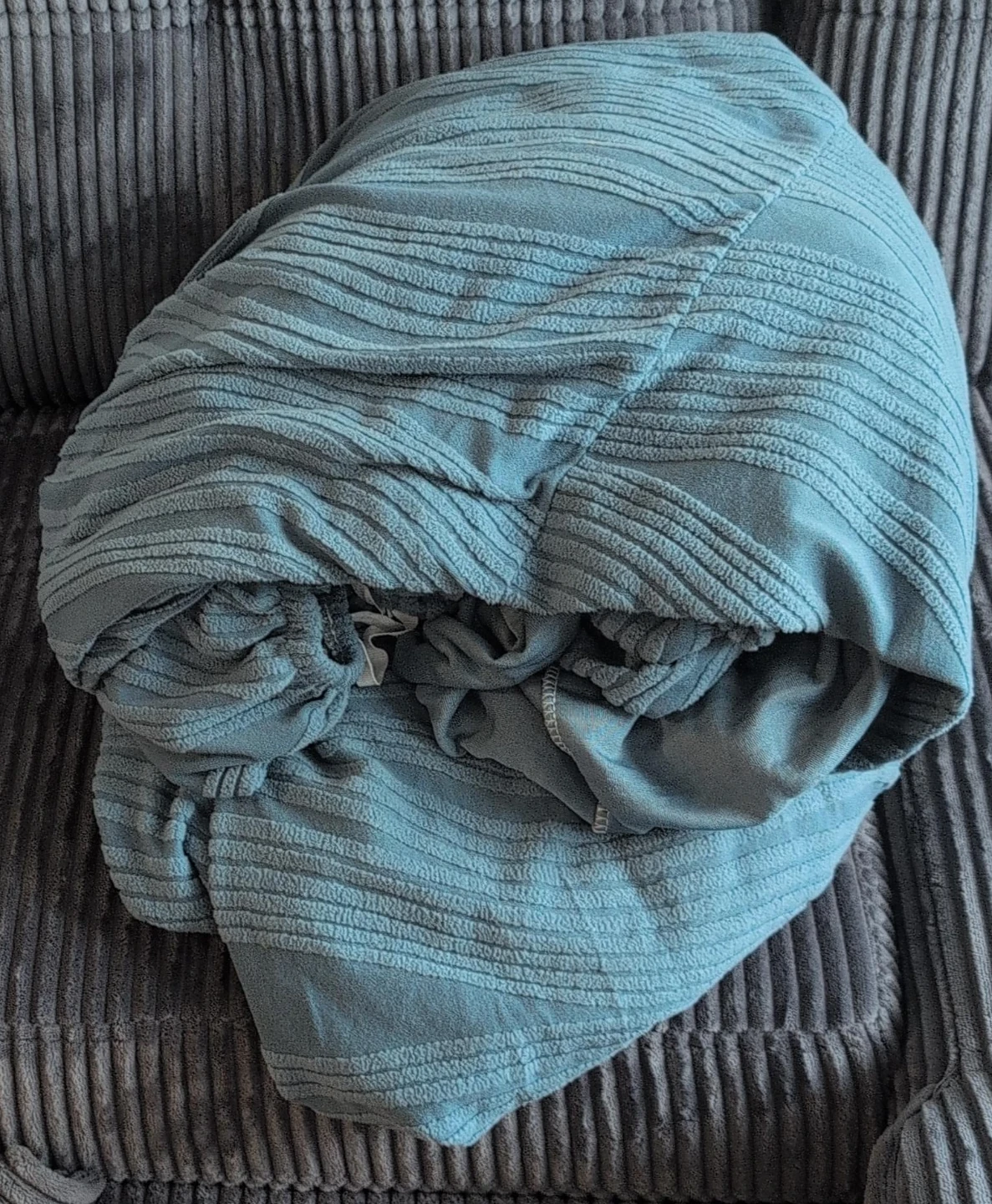 Blue Textured sofa covers $15 each