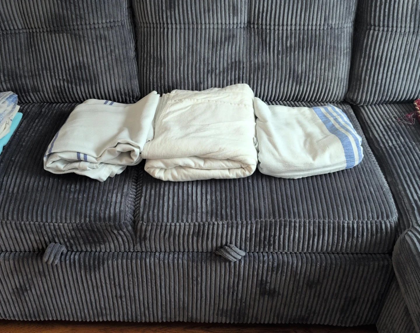 Folded White bed sheets  $3 each