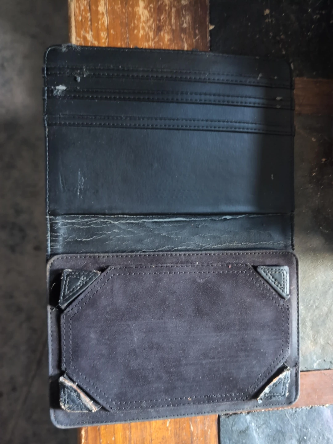 Black leather tablet case