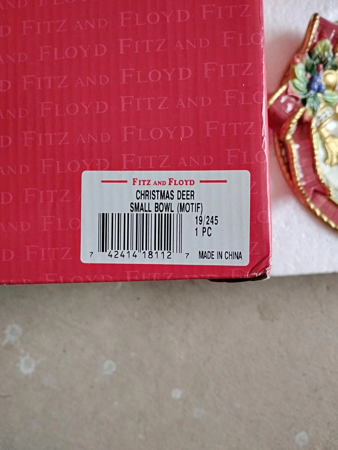 Fitz and Floyd Christmas Deer Small Bowl - photo 3