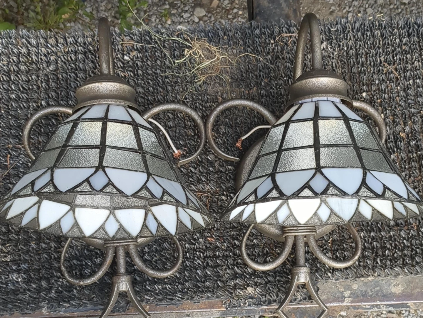 Stained Glass Sconce Lights (Pair)