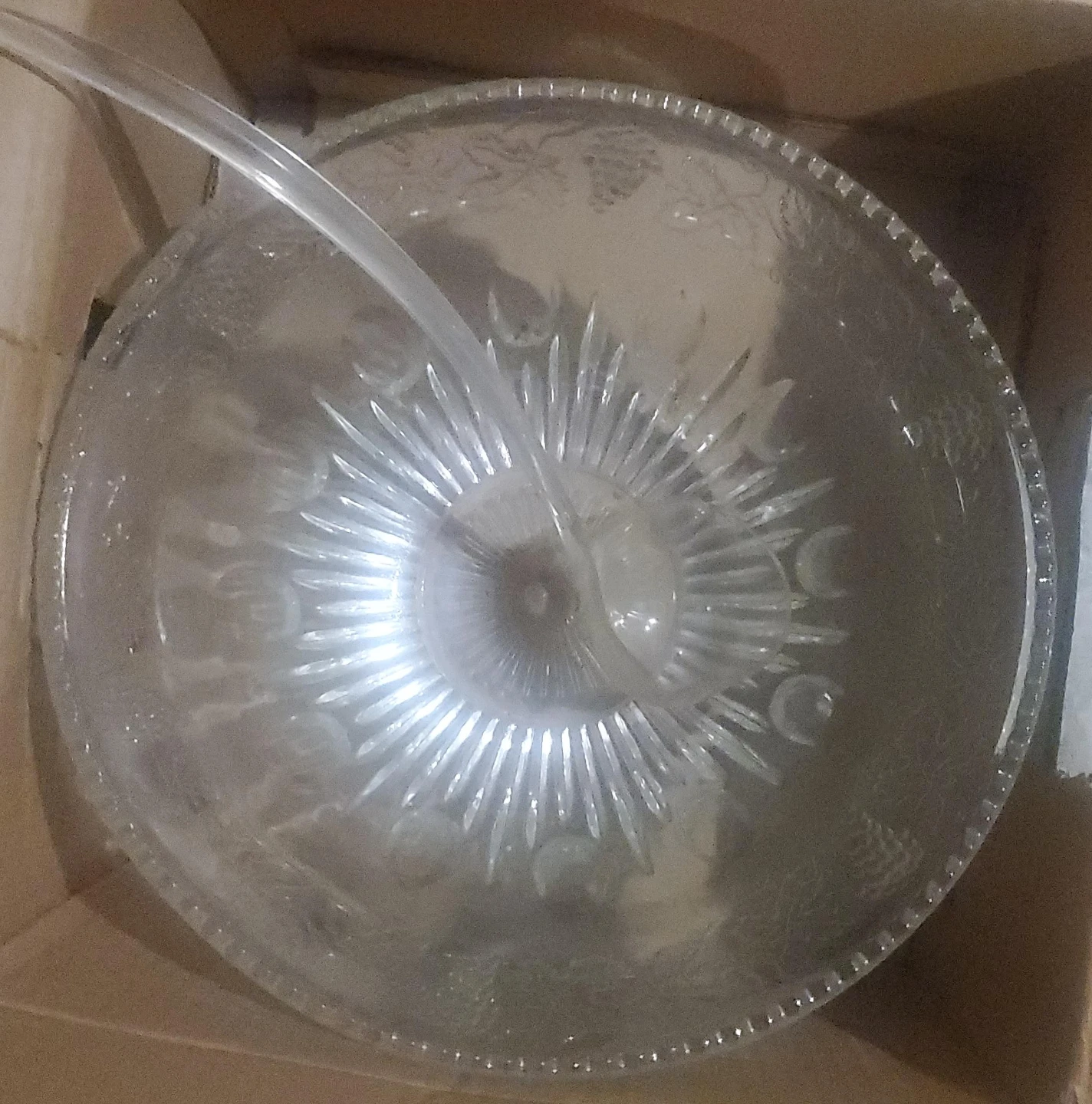 Vintage Glass Punch Bowl