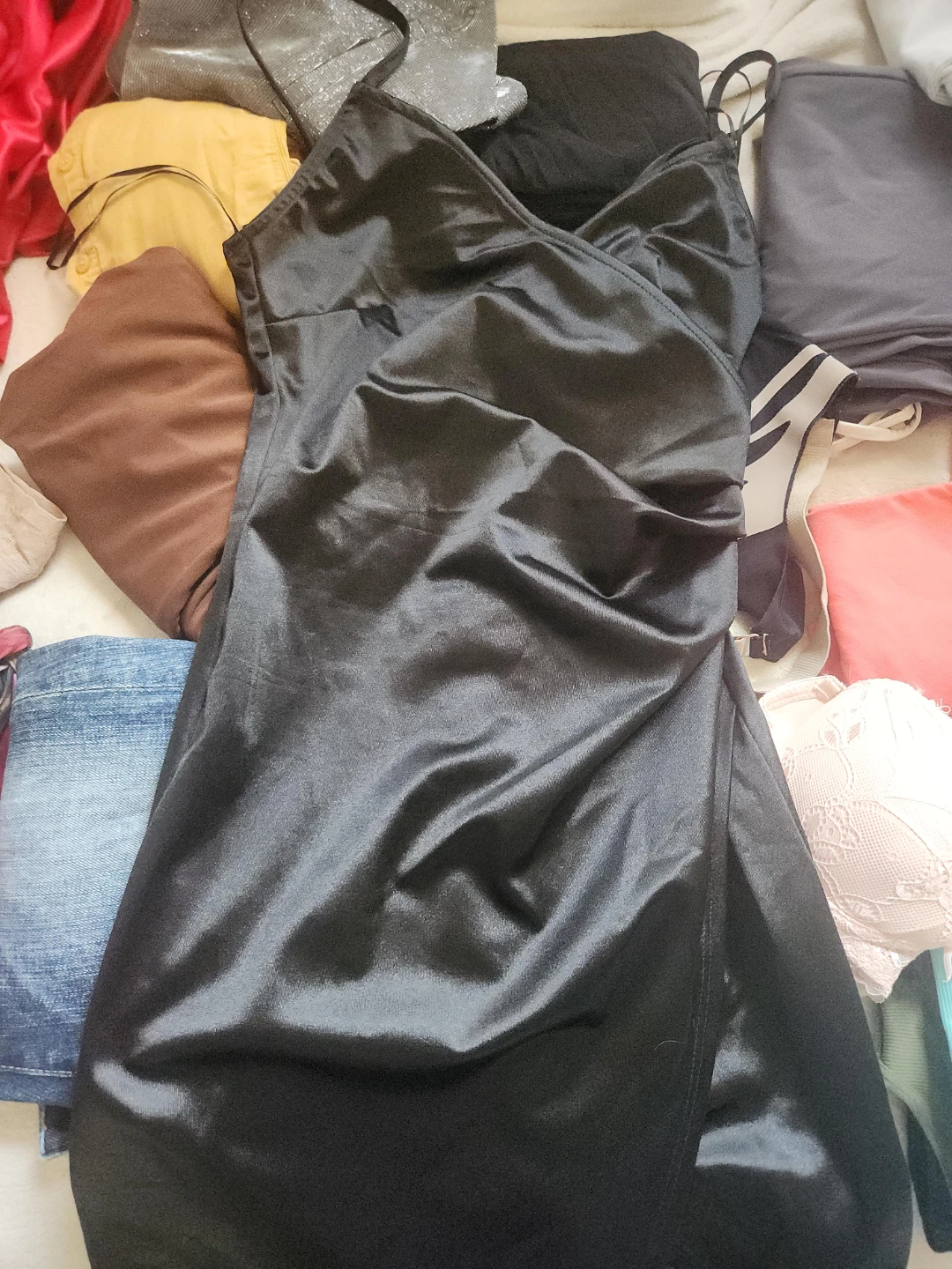 Black Satin Slip Dress