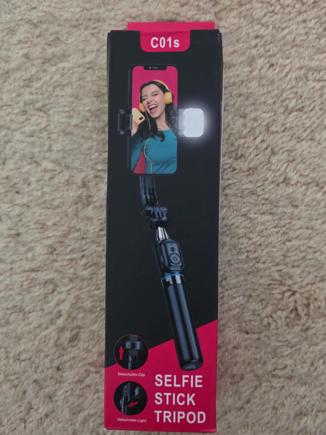 Selfie Stick Tripod with Light