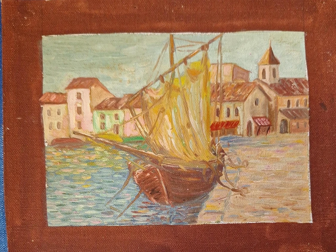 Vintage Sailboat Painting