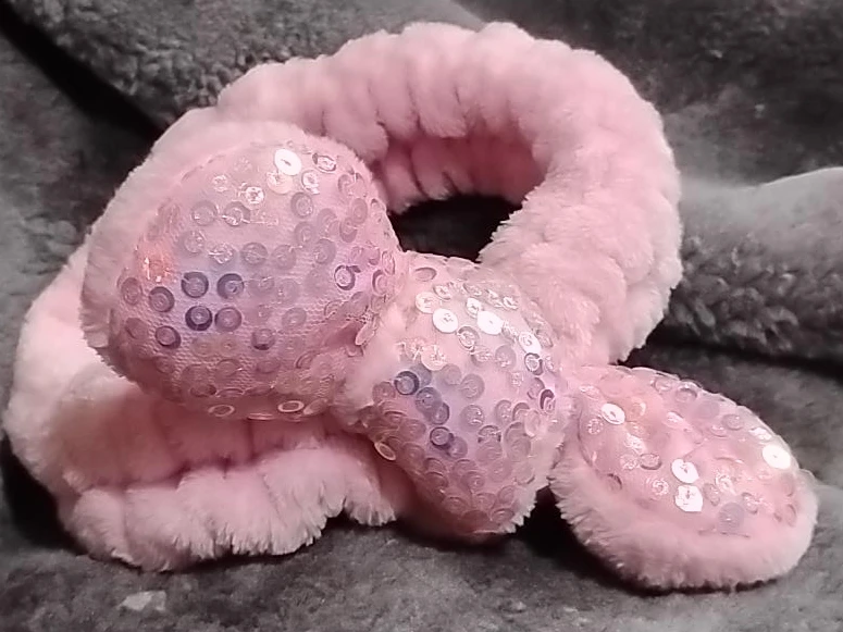Pink Fluffy Bunny Sequin Headband