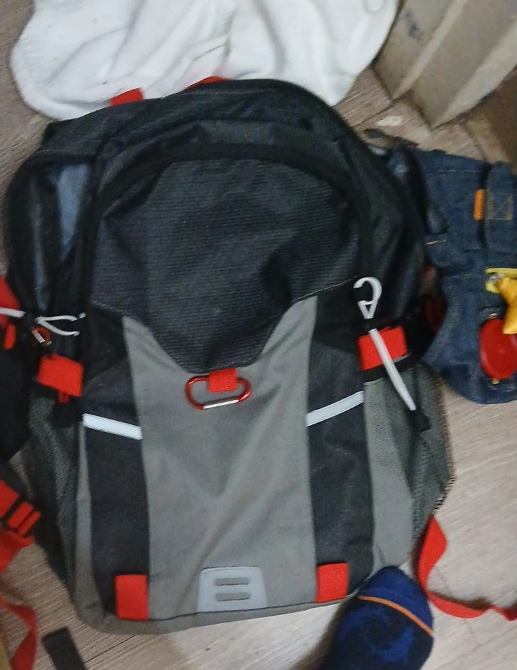 Gray and Black Backpack