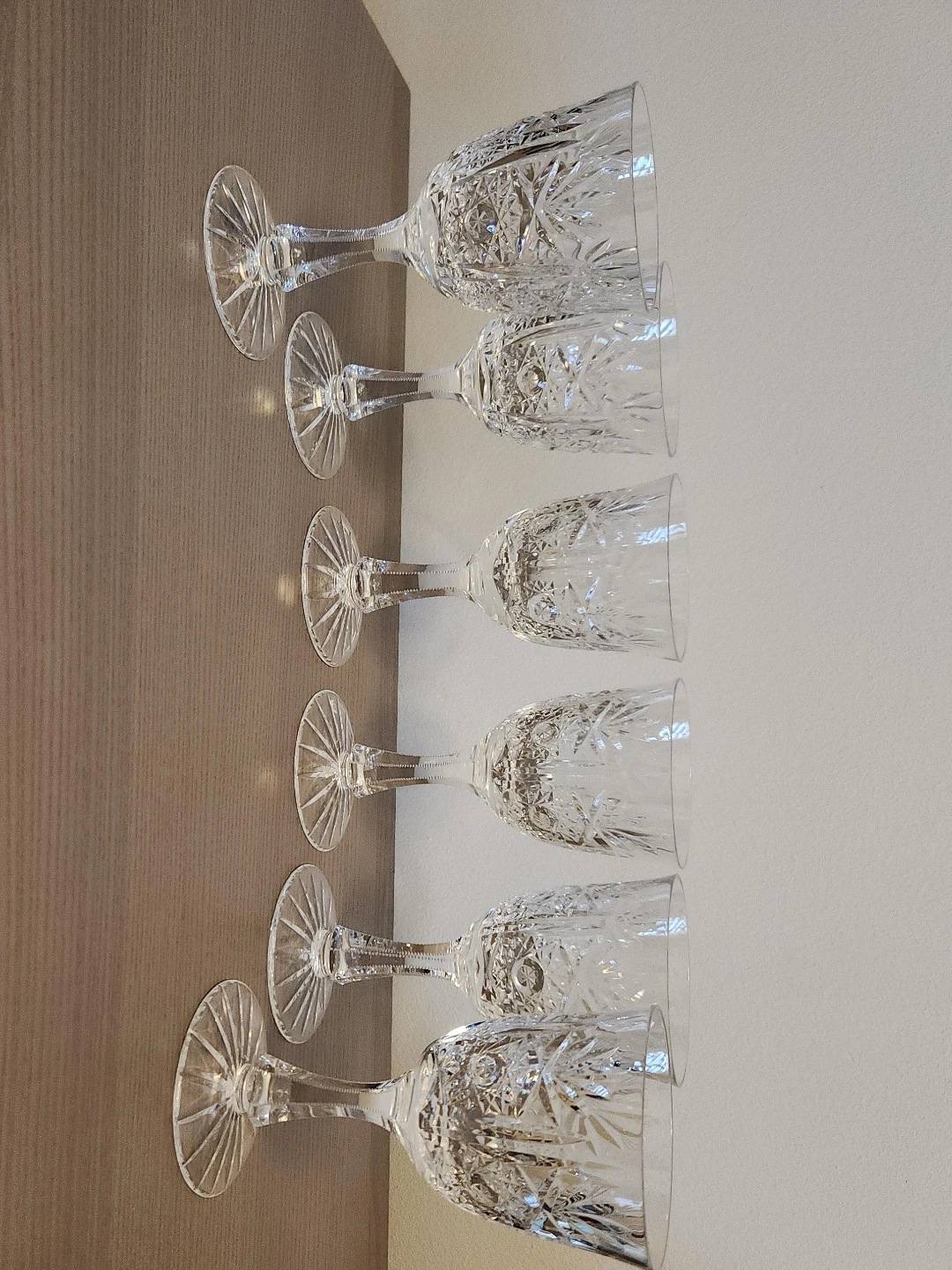 Set of 6 Crystal Wine Glasses