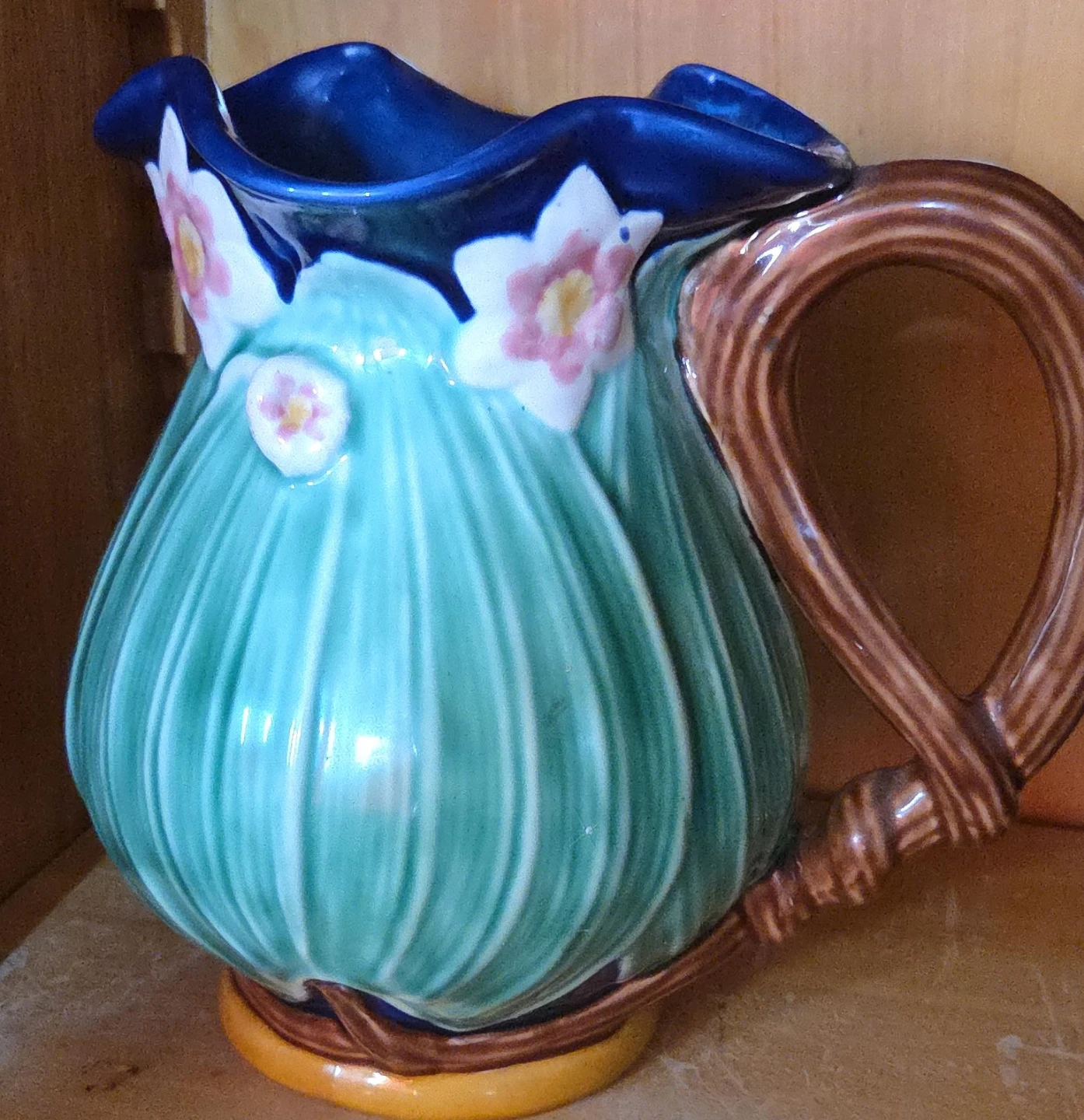 Ceramic Pitcher with Floral Design