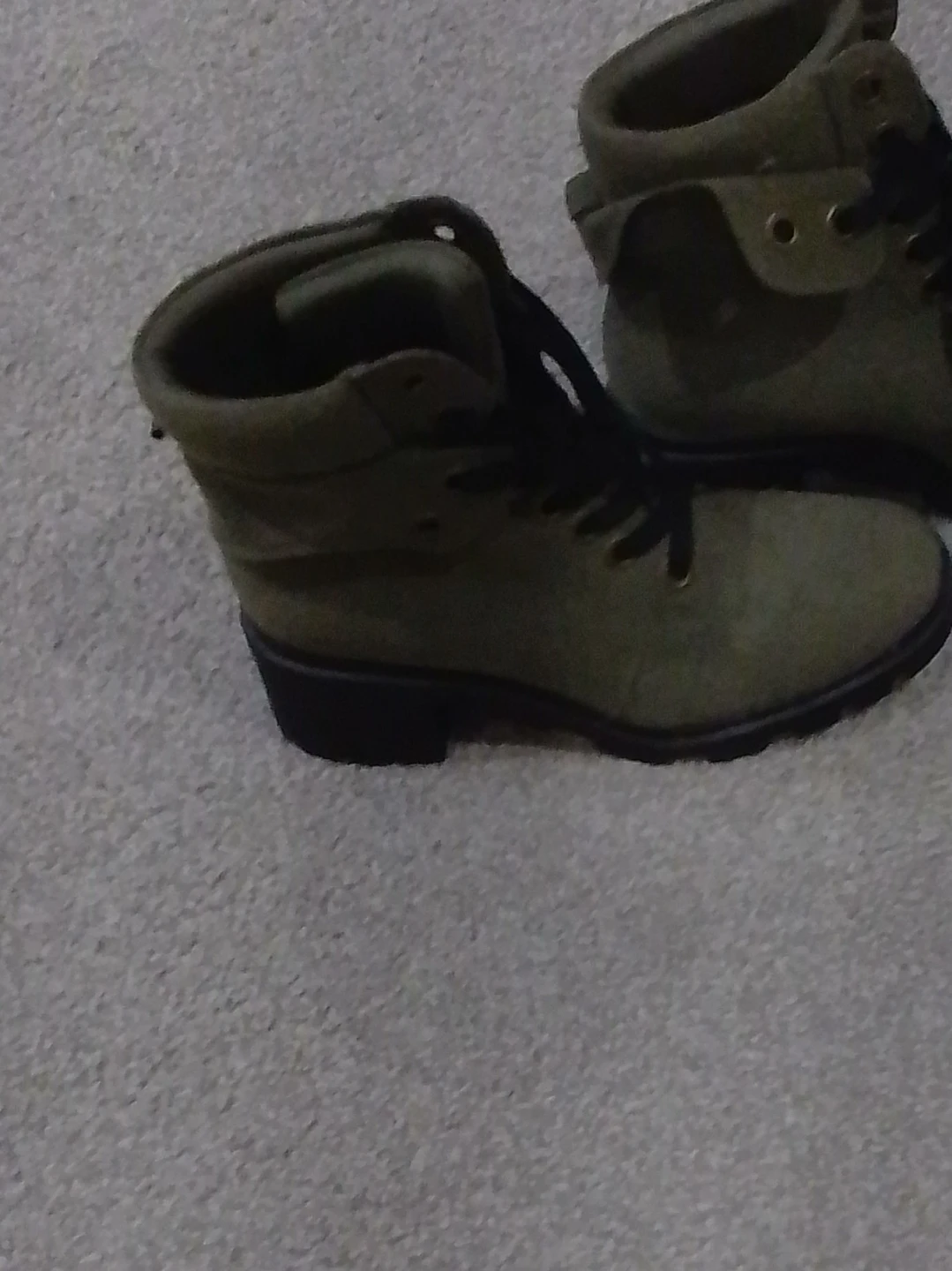 Women's Green Lace-Up Ankle Boots