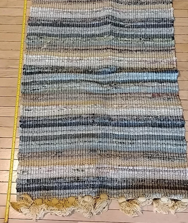 Woven Rag Rug with Tassels