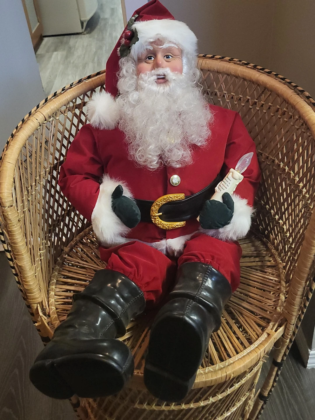 Naughty or Nice animatronic Santa Claus decoration