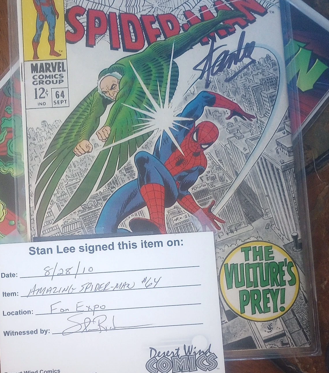 Amazing Spider-Man #64 Comic Book - Stan Lee Autographed