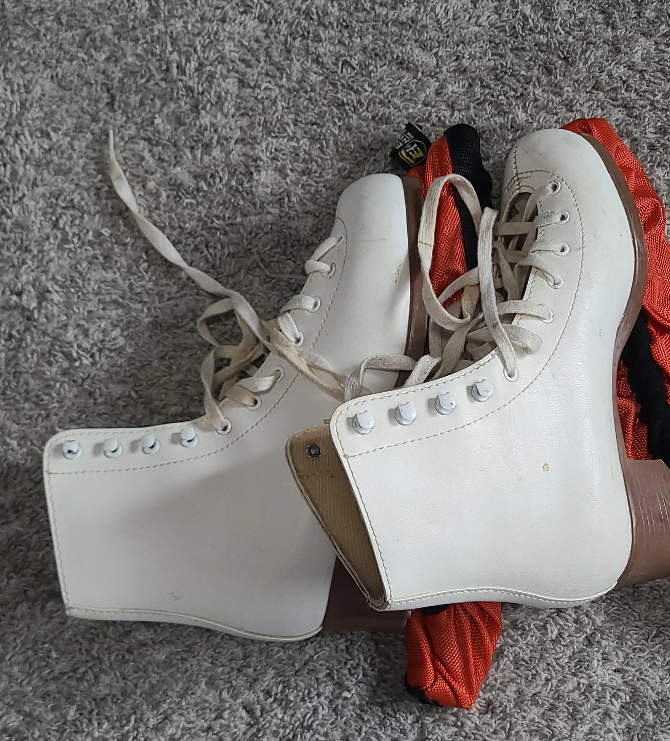 White Figure Skates with Blade Guards