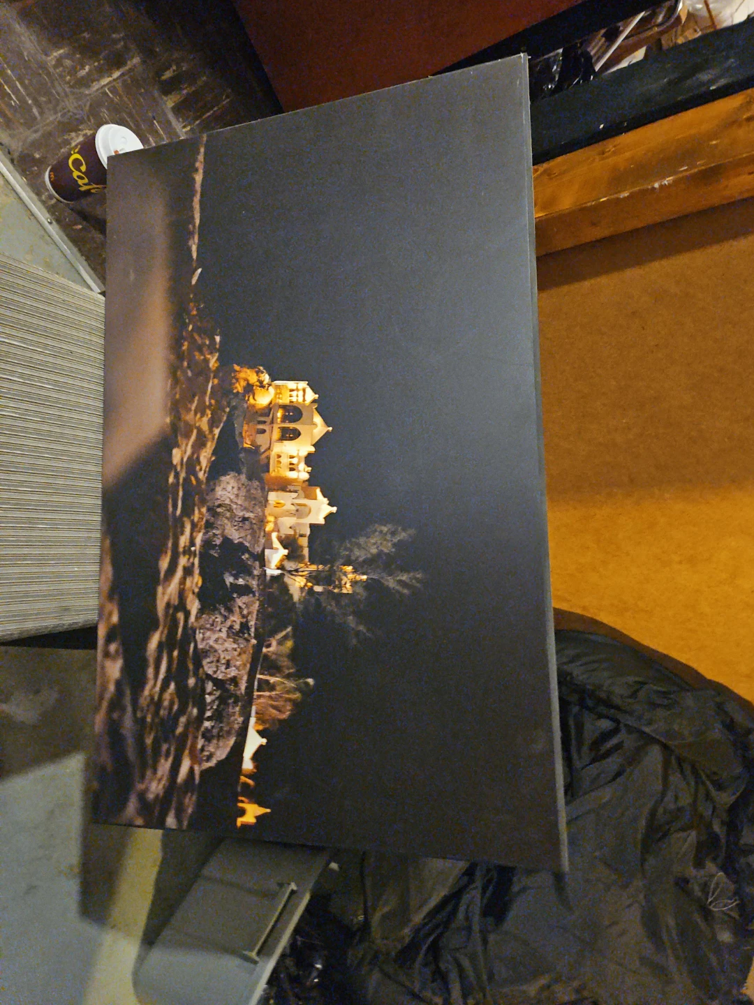 Canvas Print of a Lit Building at Night