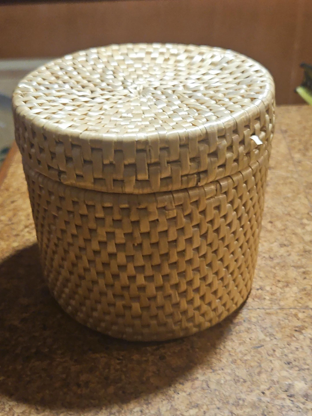 Woven Rattan Storage Basket with Lid