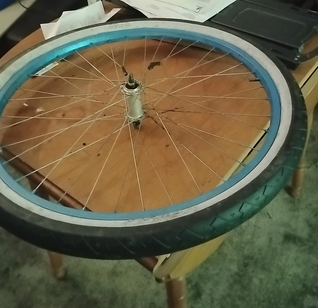 Blue Bicycle Wheel