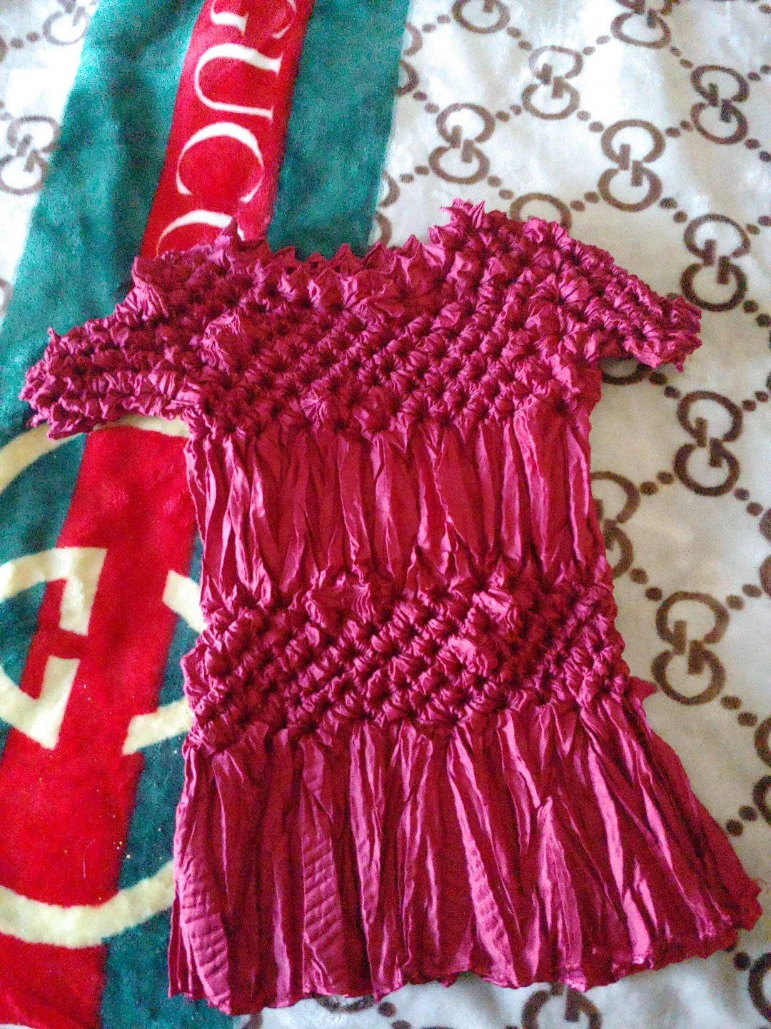 Smocked Magenta Blouse