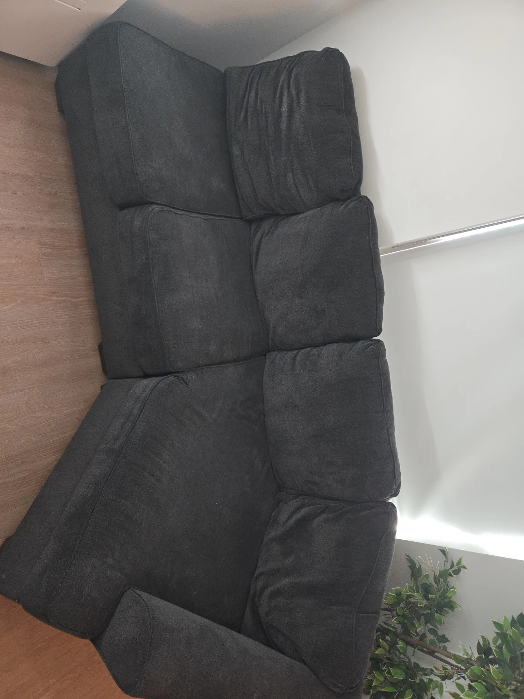 Dark Grey Fabric Sectional Sofa
