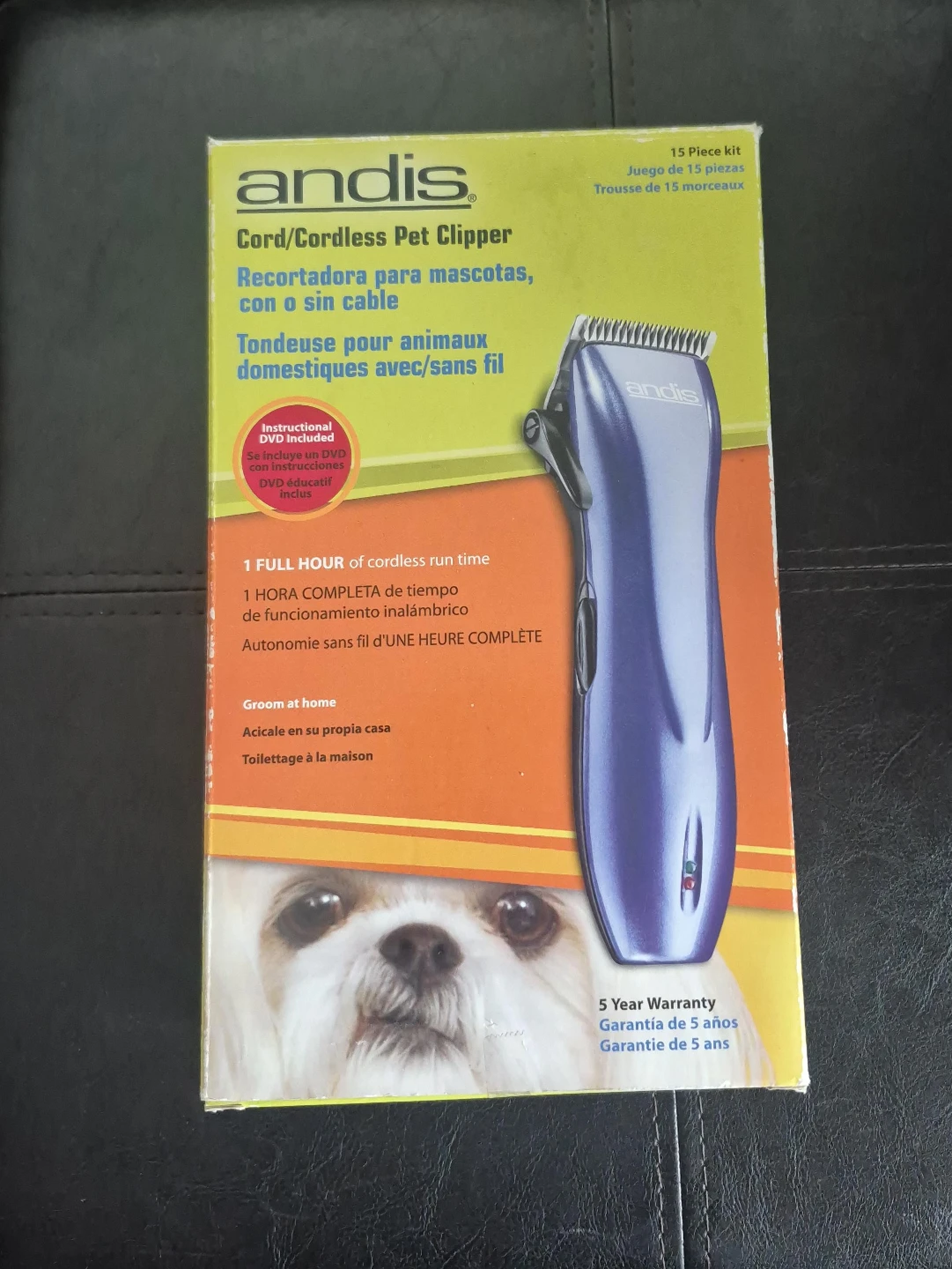 Andis Cord/Cordless Pet Clipper 15 Piece Kit