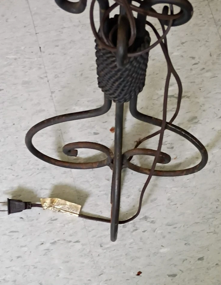 Vintage Wrought Iron Floor Lamp Base