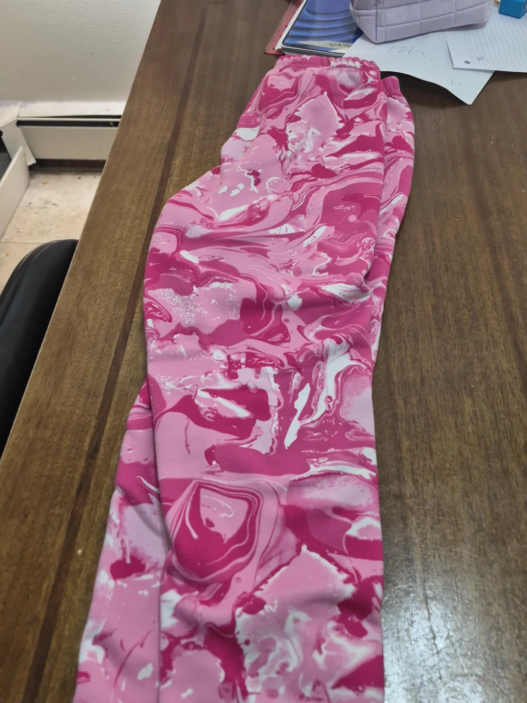 Pink Marble Print Joggers