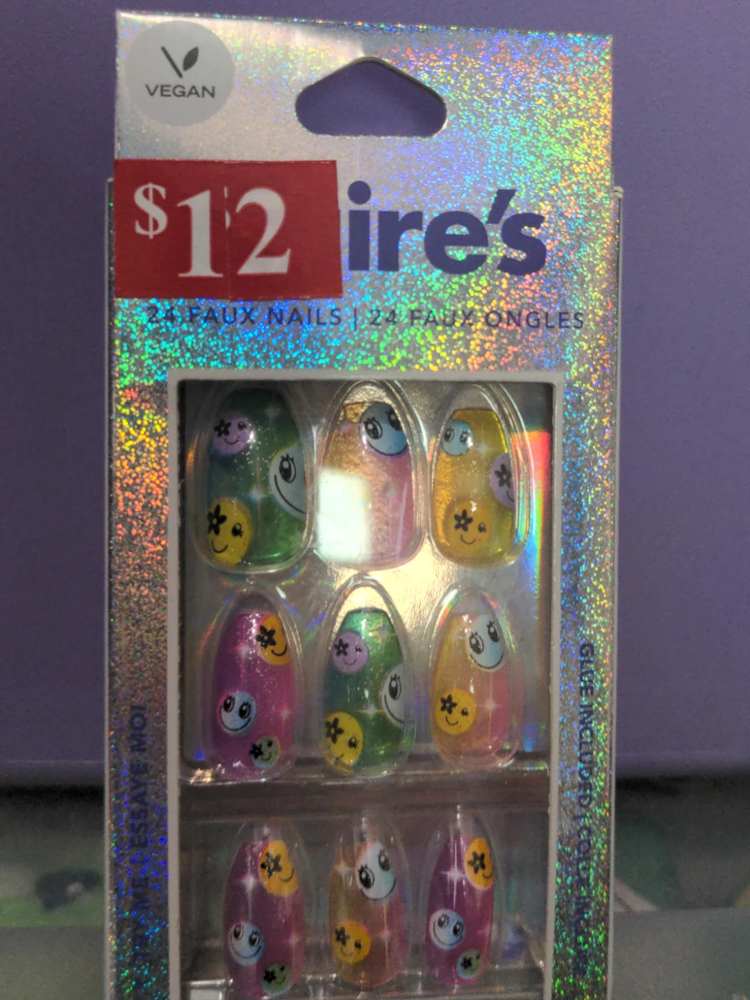 Smiley Face Claire's Faux Nails