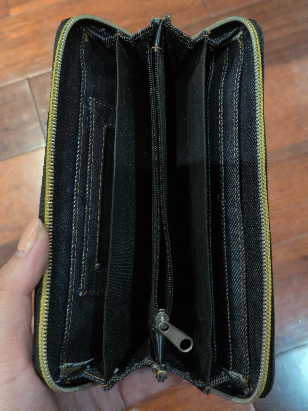 Zip-around wallet with illustrated girl design