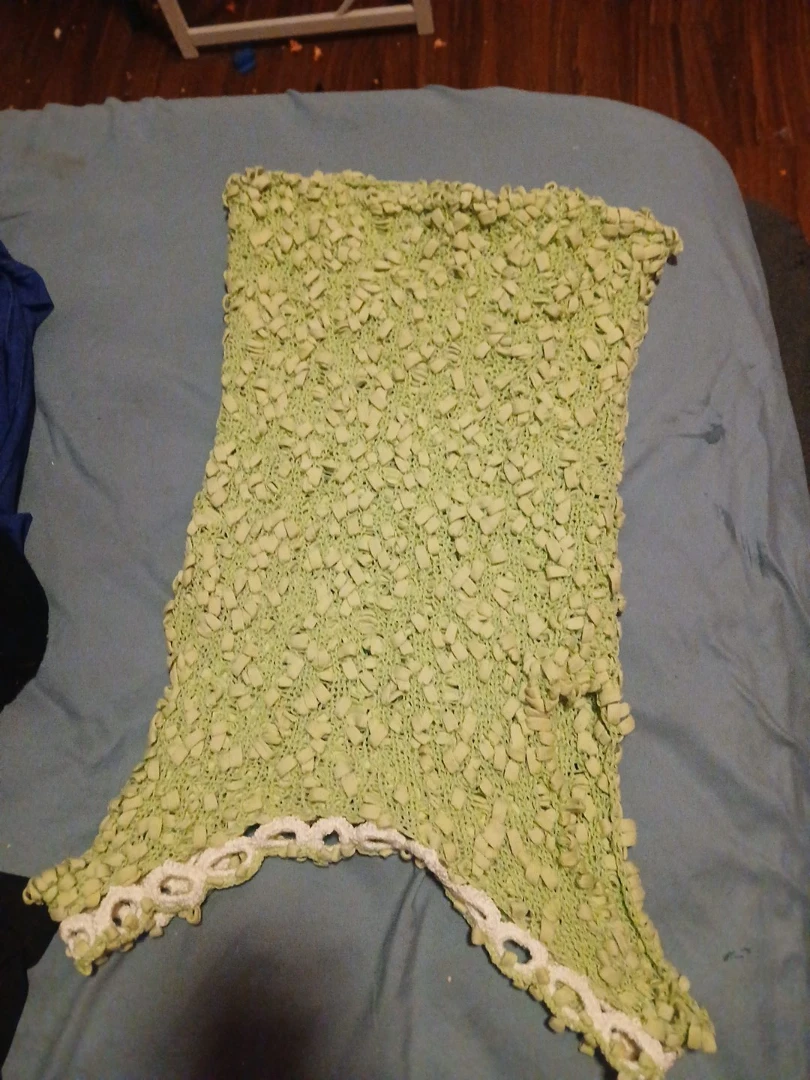 Light Green Knit Top with White Trim