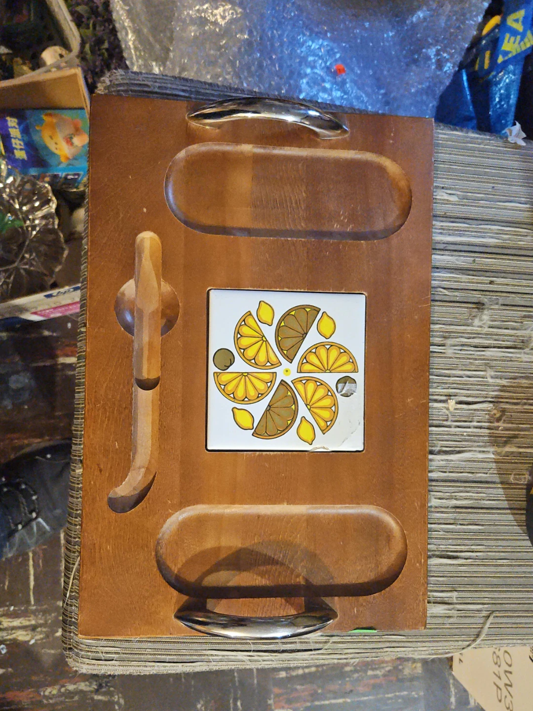 Vintage Baribocraft Cutting Board with Citrus Tile
