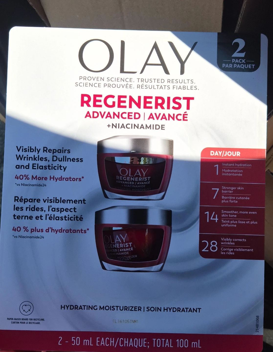 COSTCO Olay Regenerist Advanced Hydro Moisturizer - 2 x 50 mL