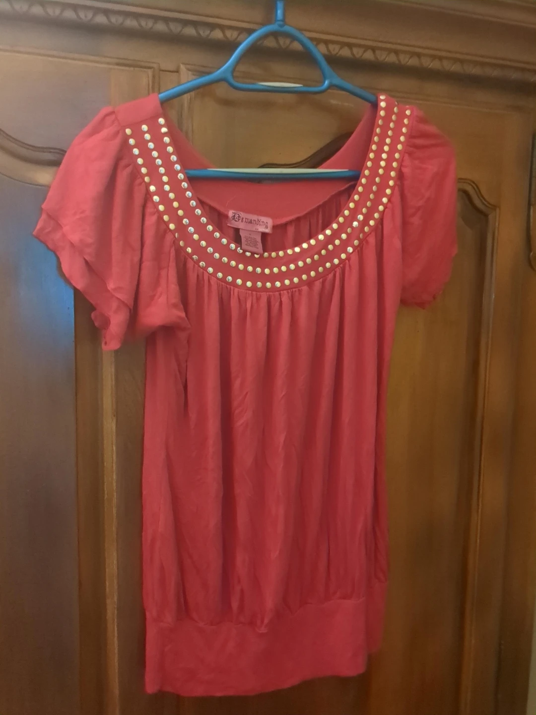 Demanding Short Sleeve Embellished Top