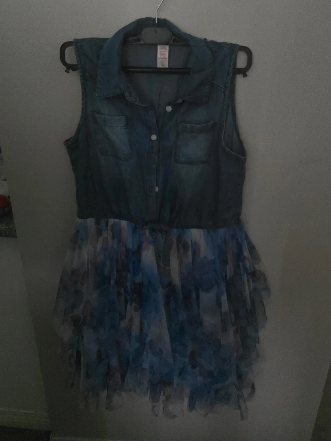 Justice Denim Dress with Tulle Skirt