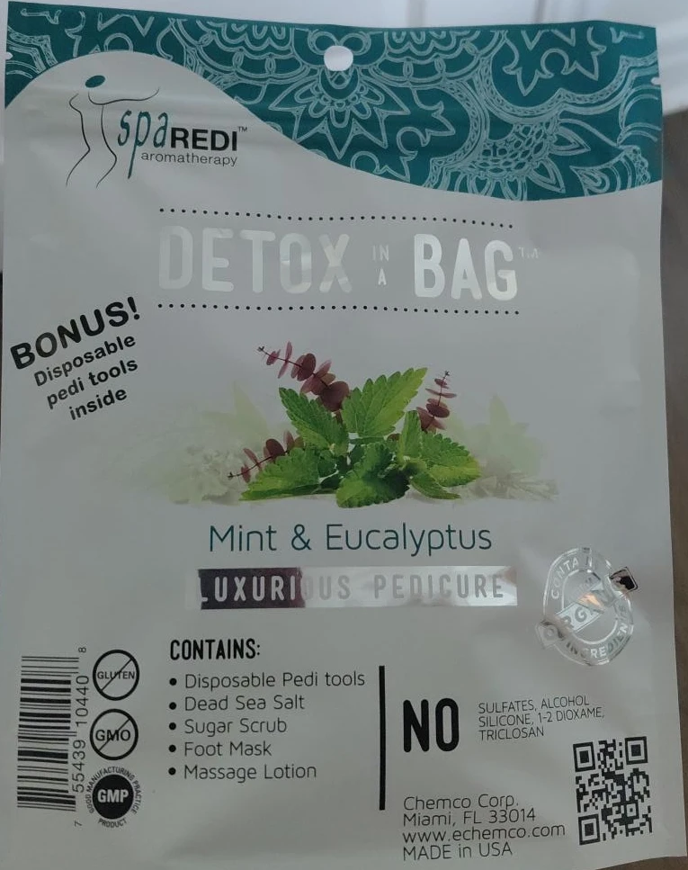 SpaREDI Detox in a Bag Mint & Eucalyptus Pedicure Kit