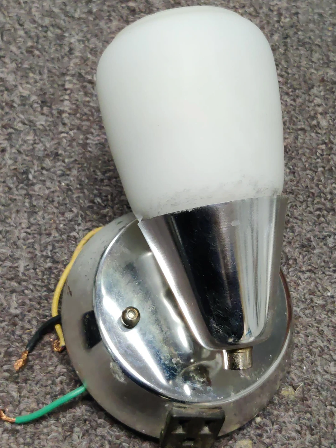 Chrome Sconce Wall Light Fixture with Frosted Glass Shade