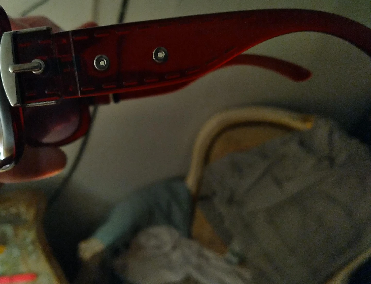 Red Sunglasses with Silver Buckle Detail