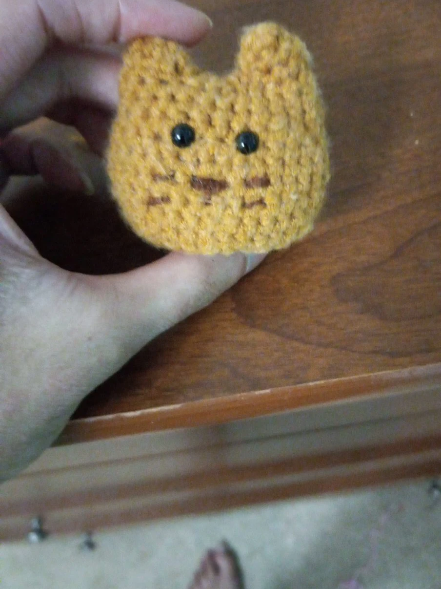 Handmade Crocheted Cat Face