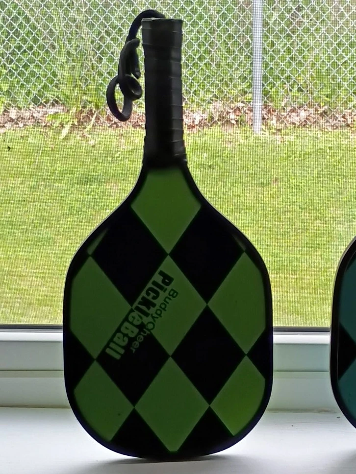 BuddyCheer Pickleball Paddle - Green/Black Diamond Pattern